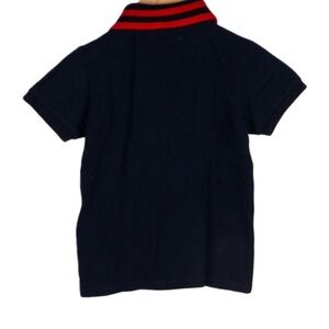 Black Polo Shirt with Red Accents